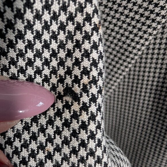 Vintage Houndstooth Blazer Black and White double-breasted Shoulder pads Size 10 - Picture 12 of 12